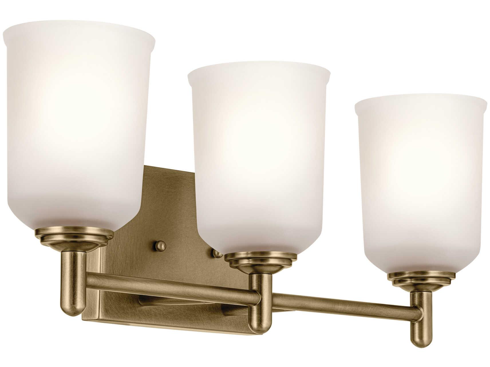 Kichler Shailene 3-Light Natural Brass Vanity Light