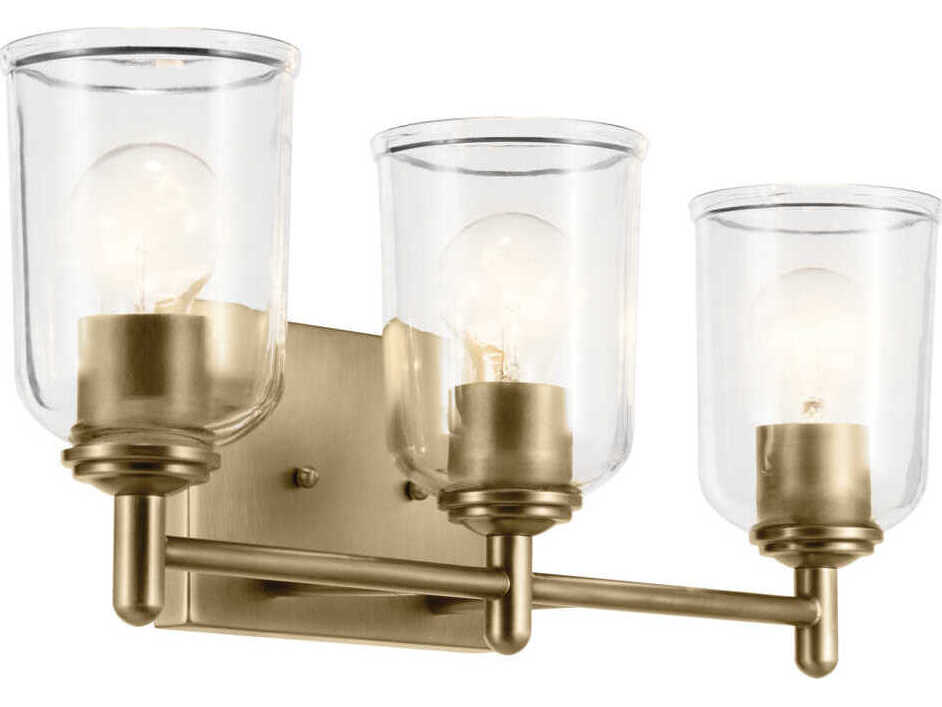 Kichler Shailene 3-Light Natural Brass Vanity Light