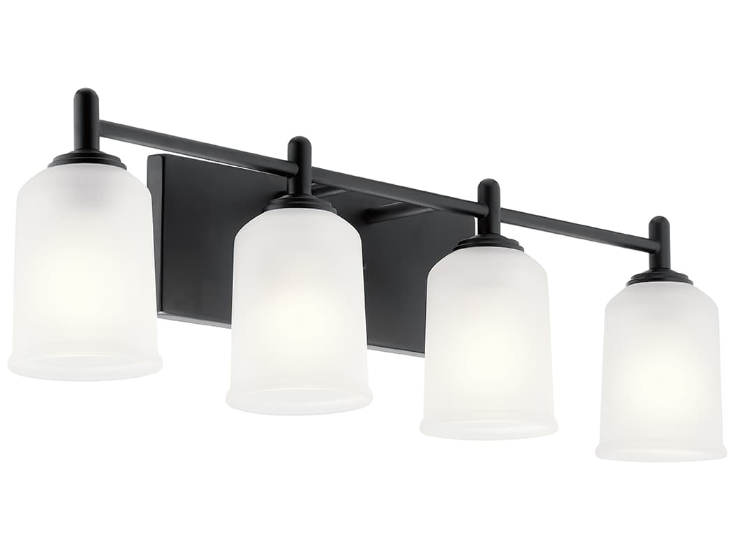 Kichler Shailene 4-Light Black Glass Vanity Light