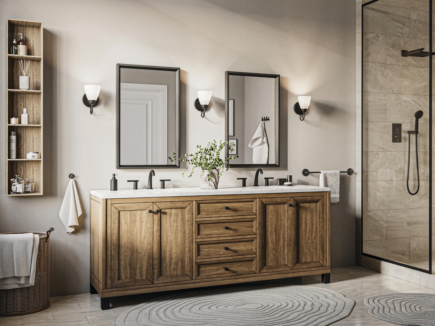 Kichler Jolie 1-Light Black Wall Sconce