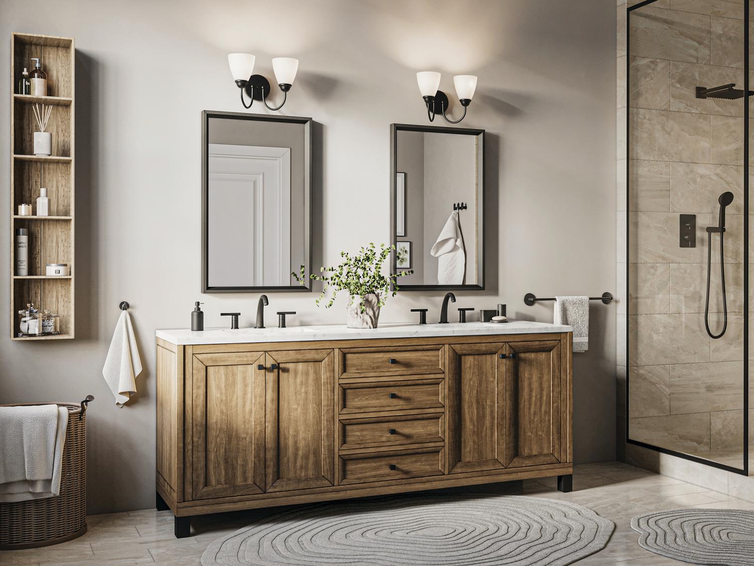 Kichler Jolie 2-Light Black Vanity Light