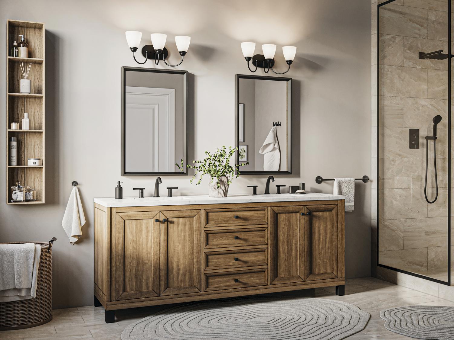 Kichler Jolie 3-Light Black Vanity Light