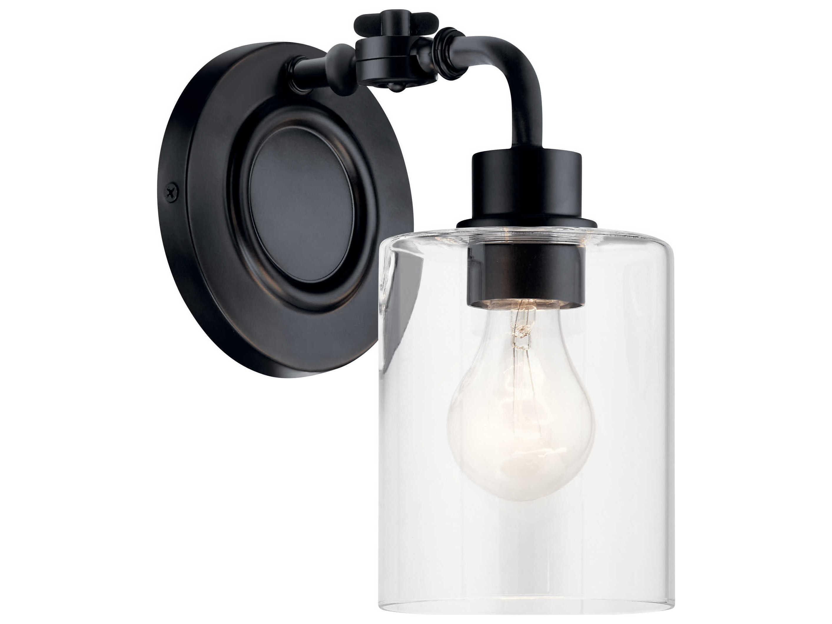 Kichler Gunnison 1-Light Black Glass