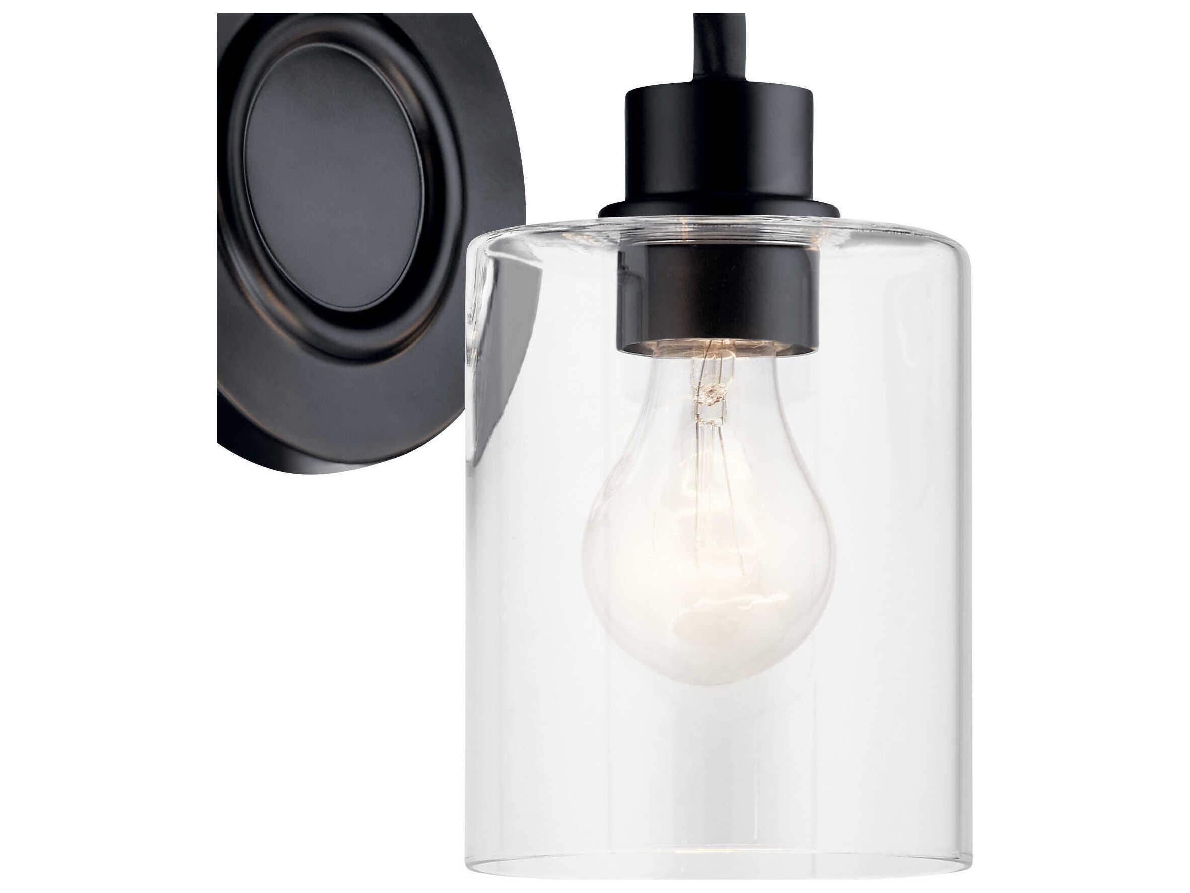 Kichler Gunnison 1-Light Black Glass
