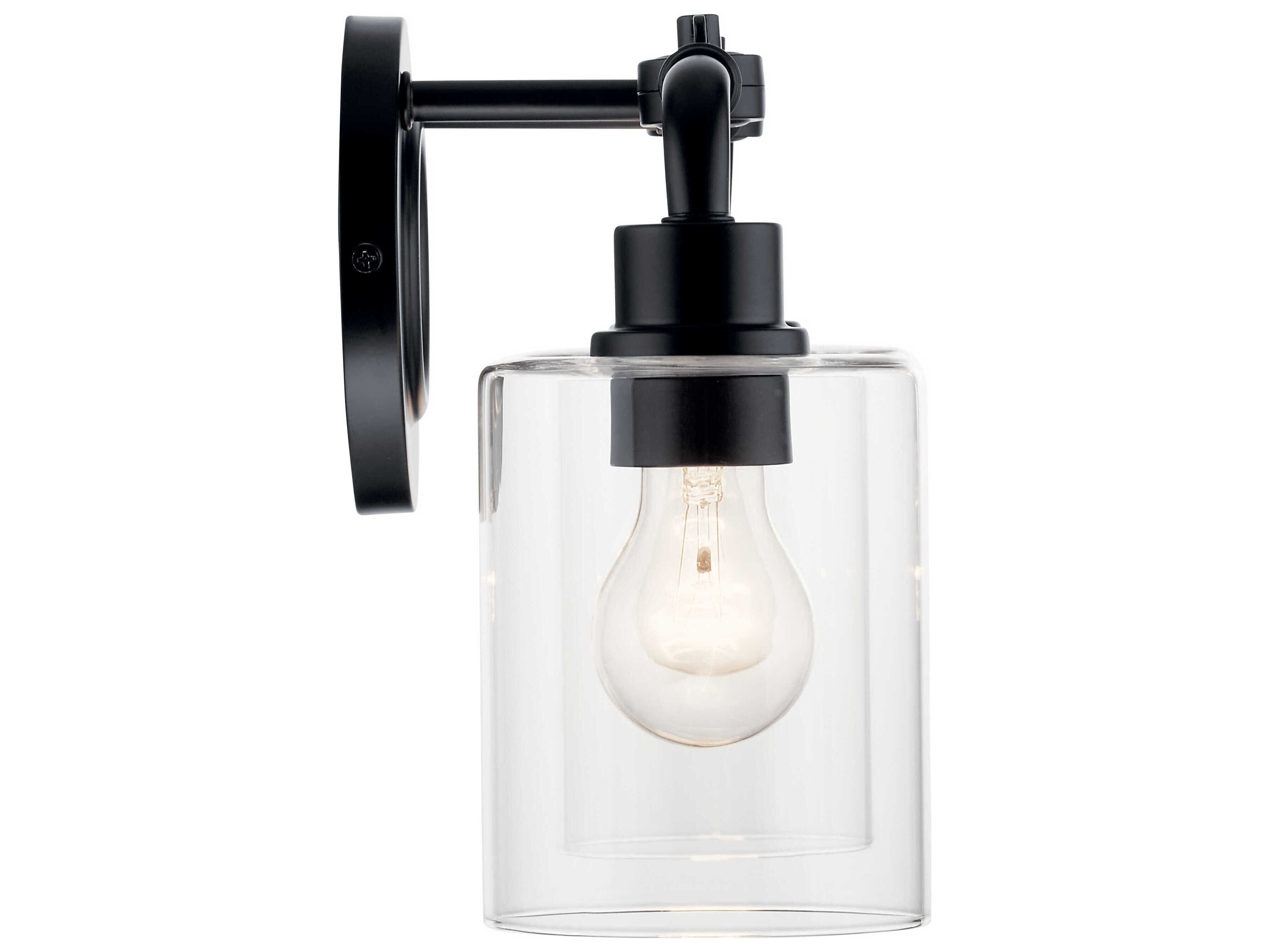 Kichler Gunnison 2-Light Black Glass Vanity Light