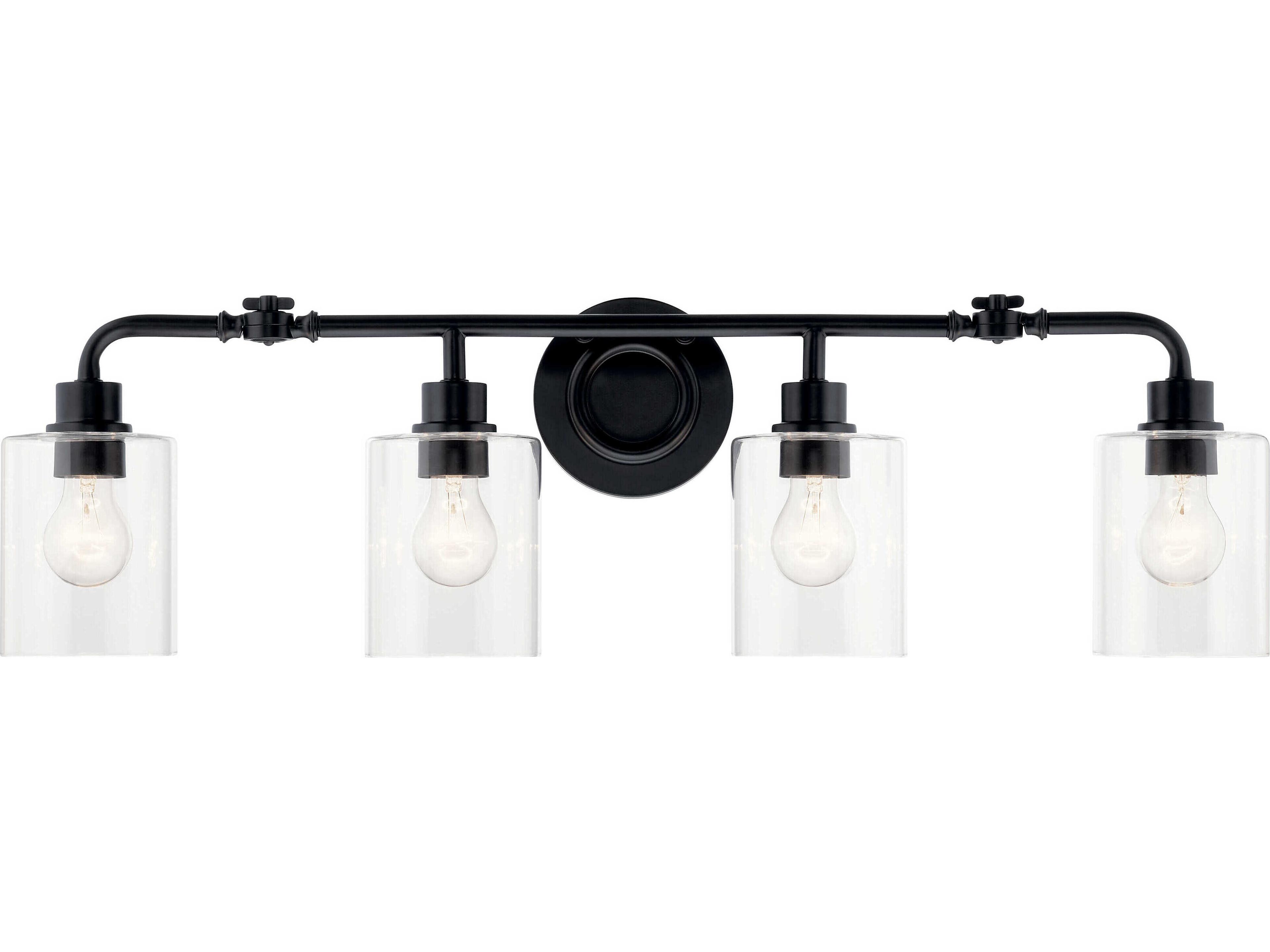 Kichler Gunnison 4-Light Black Glass Vanity Light
