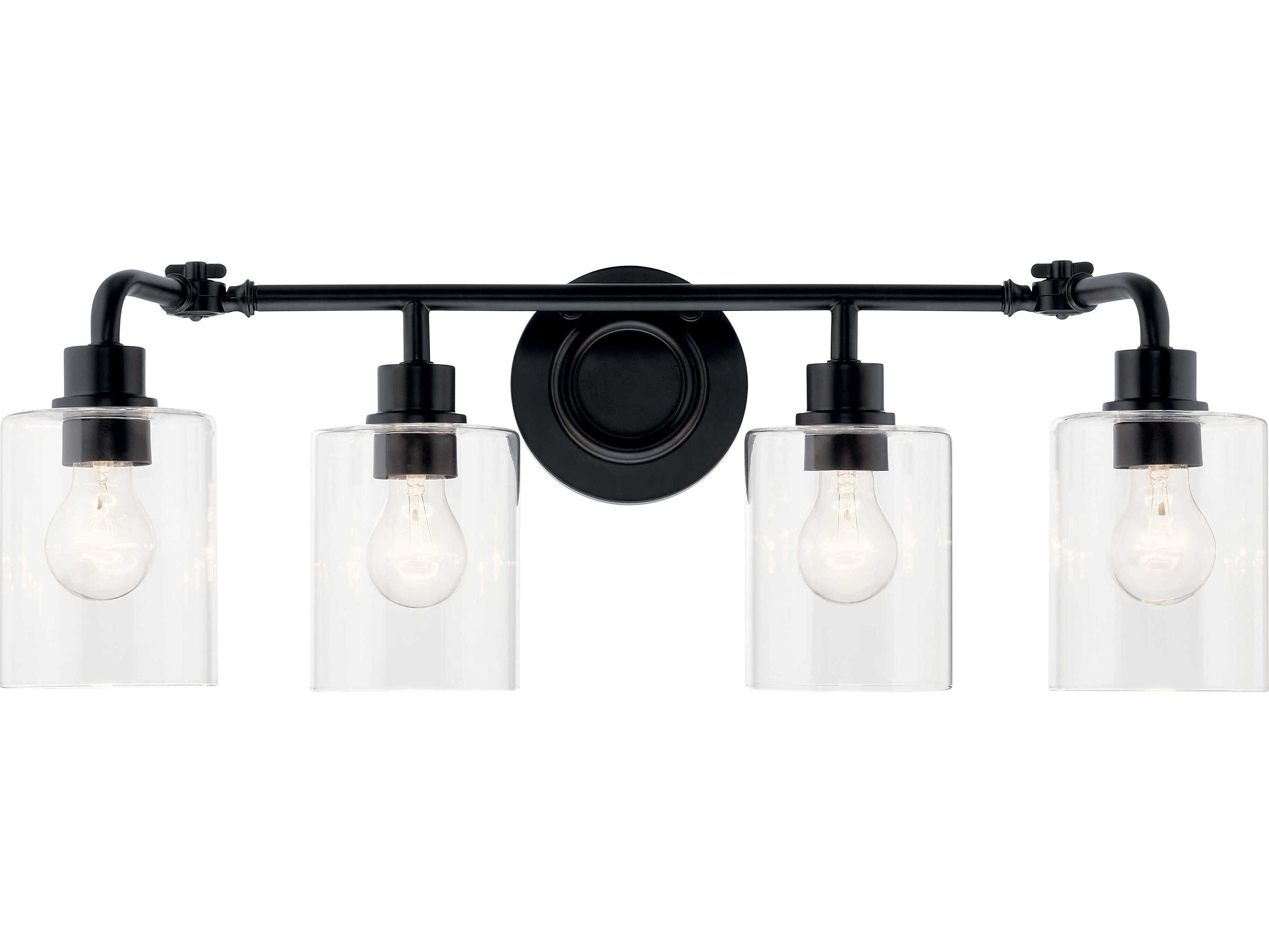 Kichler Gunnison 4-Light Black Glass Vanity Light