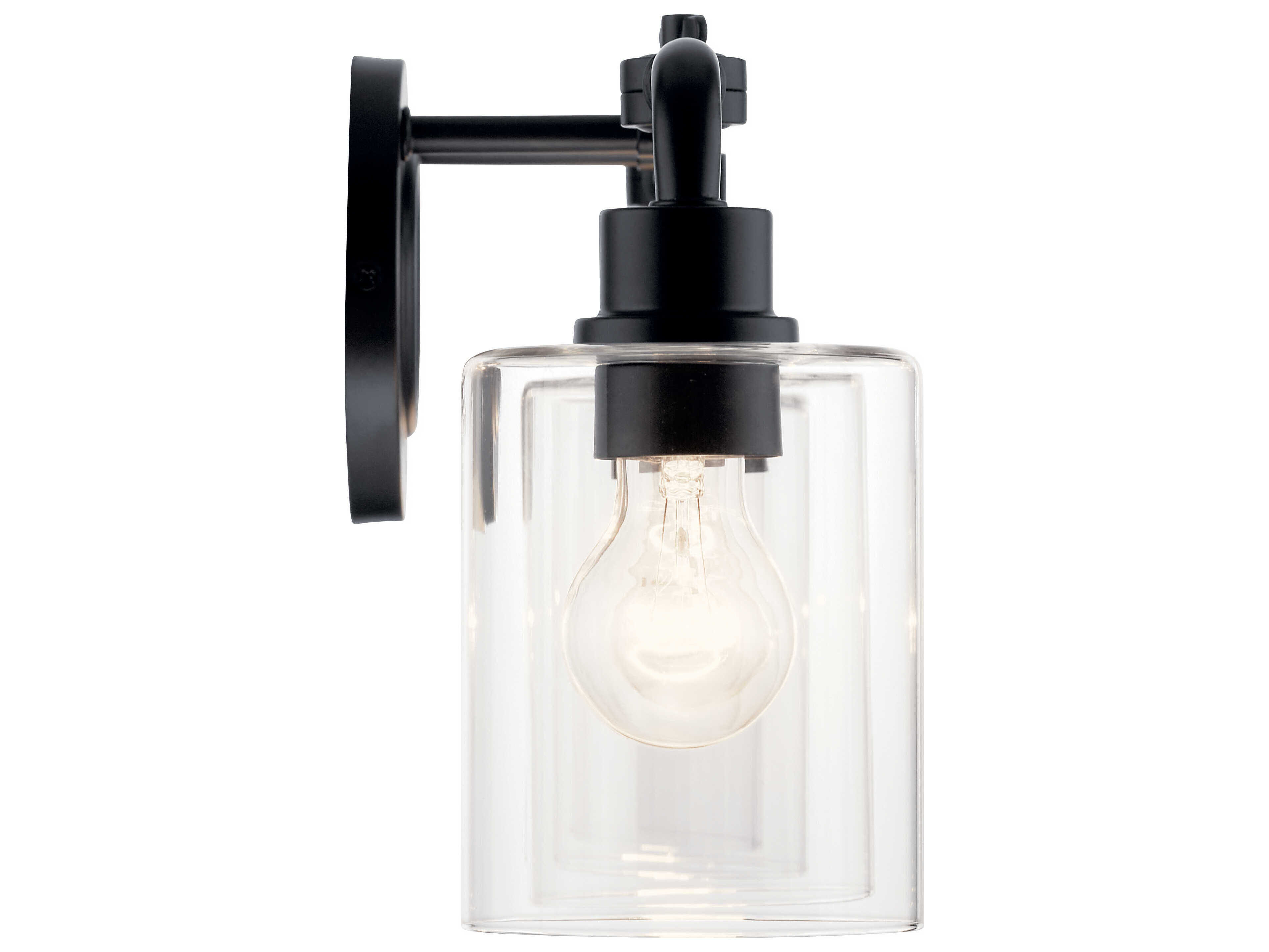 Kichler Gunnison 4-Light Black Glass Vanity Light