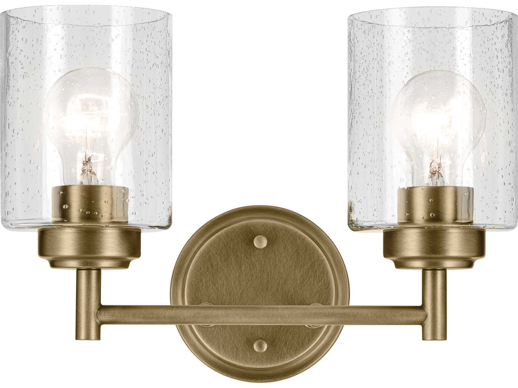 Kichler Winslow 2-Light Natural Brass Vanity Light