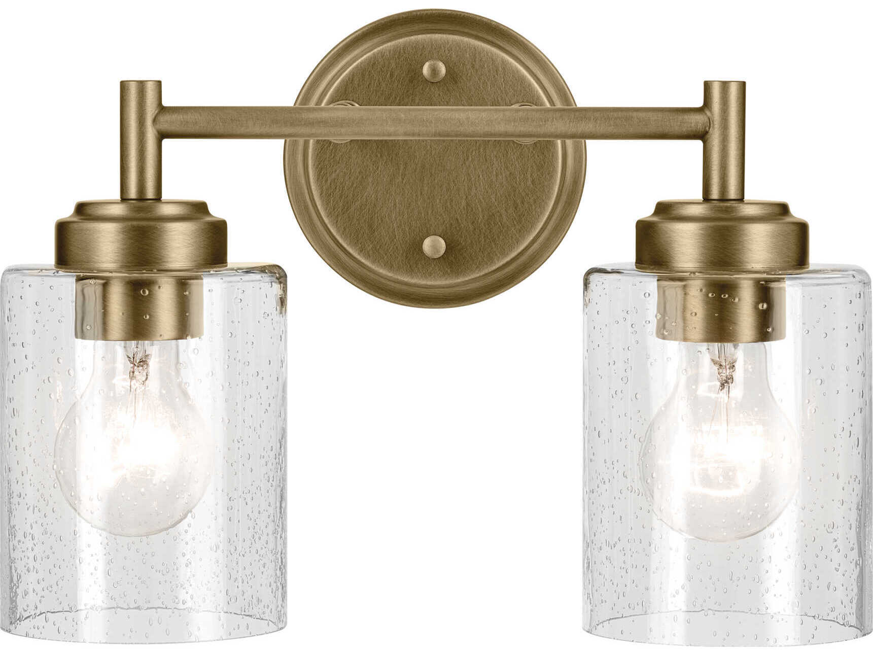 Kichler Winslow 2-Light Natural Brass Vanity Light
