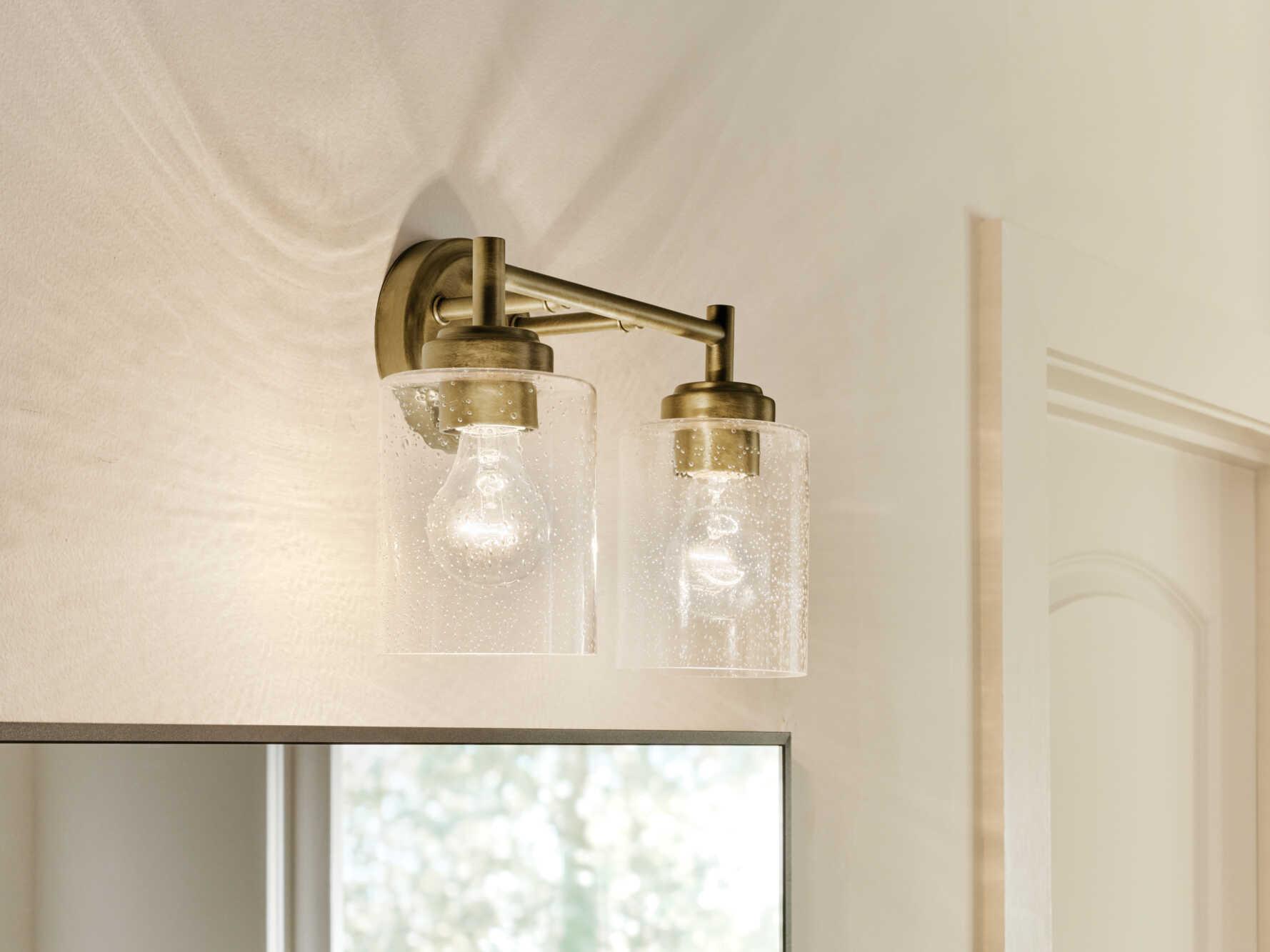 Kichler Winslow 2-Light Natural Brass Vanity Light
