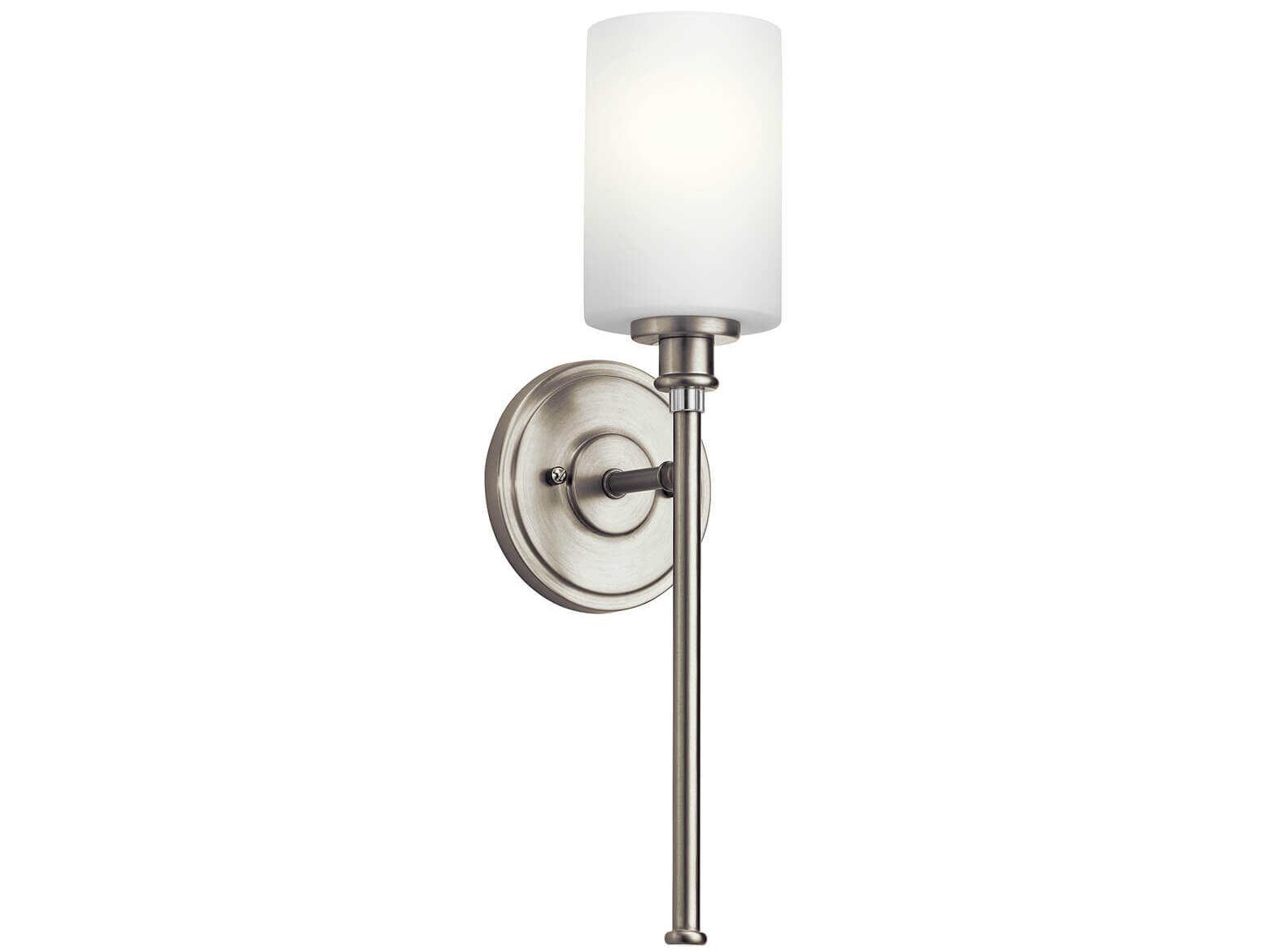 Kichler Joelson 1-Light Brushed Nickel Glass Wall Sconce