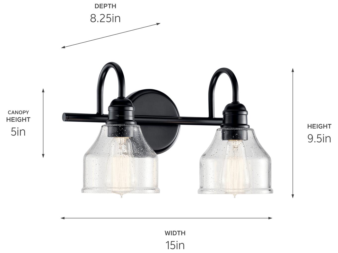 Kichler Avery 2-Light Black Vanity Light