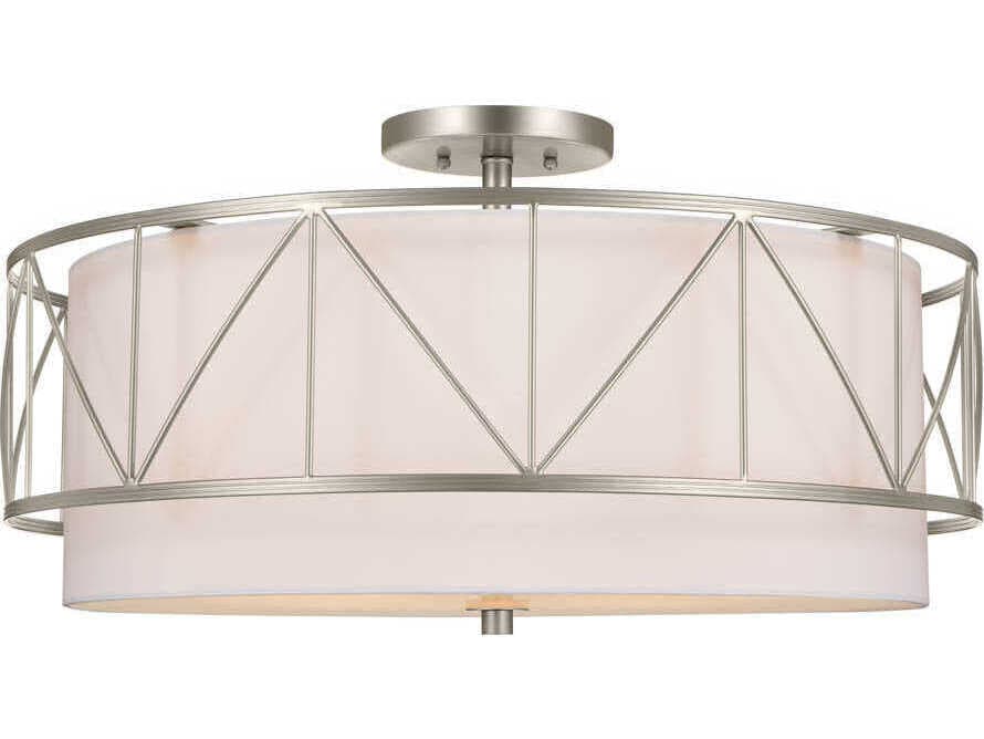 Kichler Birkleigh 4-Light Satin Nickel Drum Semi Flush Mount
