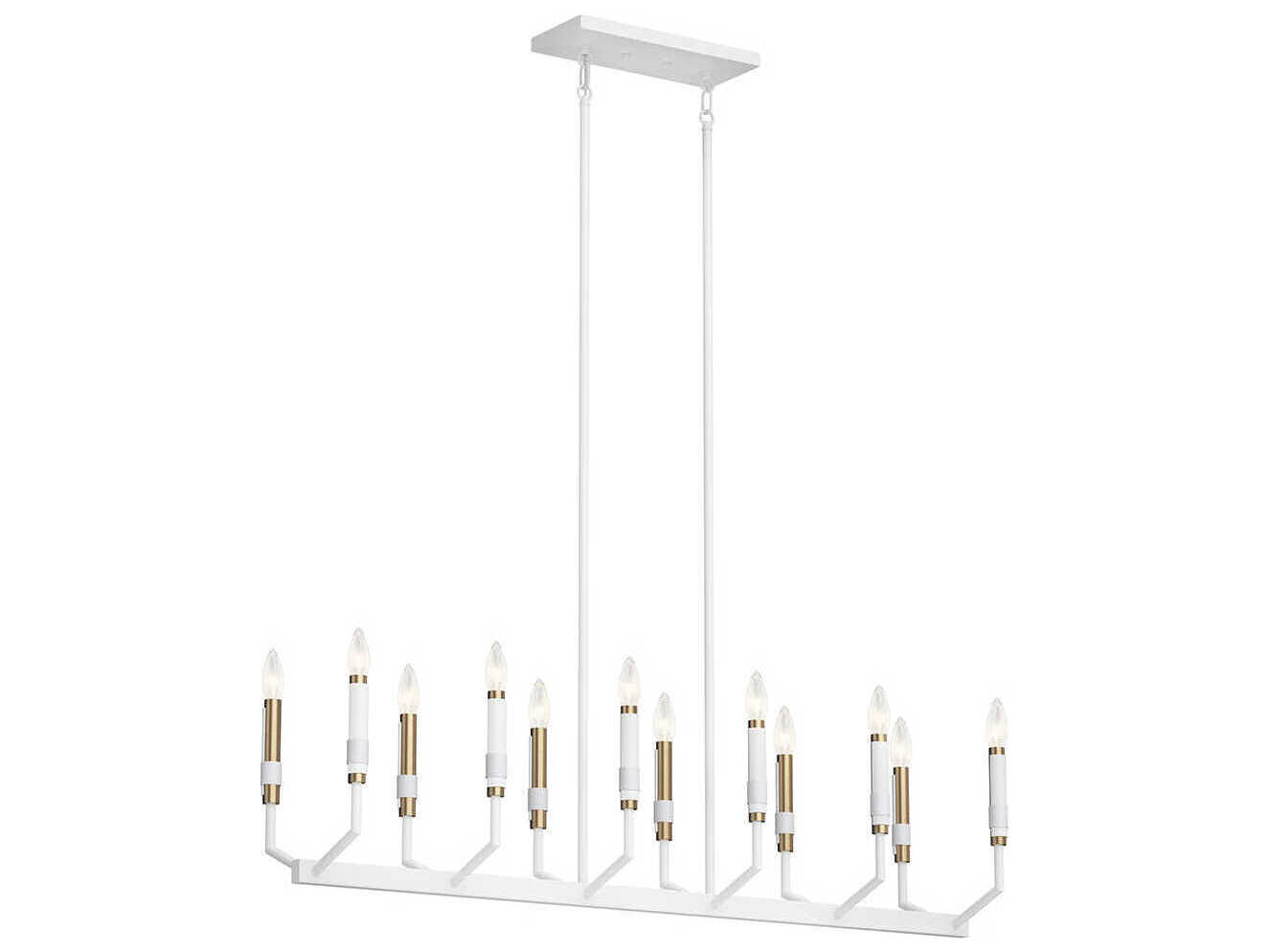 Kichler Armand 12-Light White Brass Linear Island Pendant