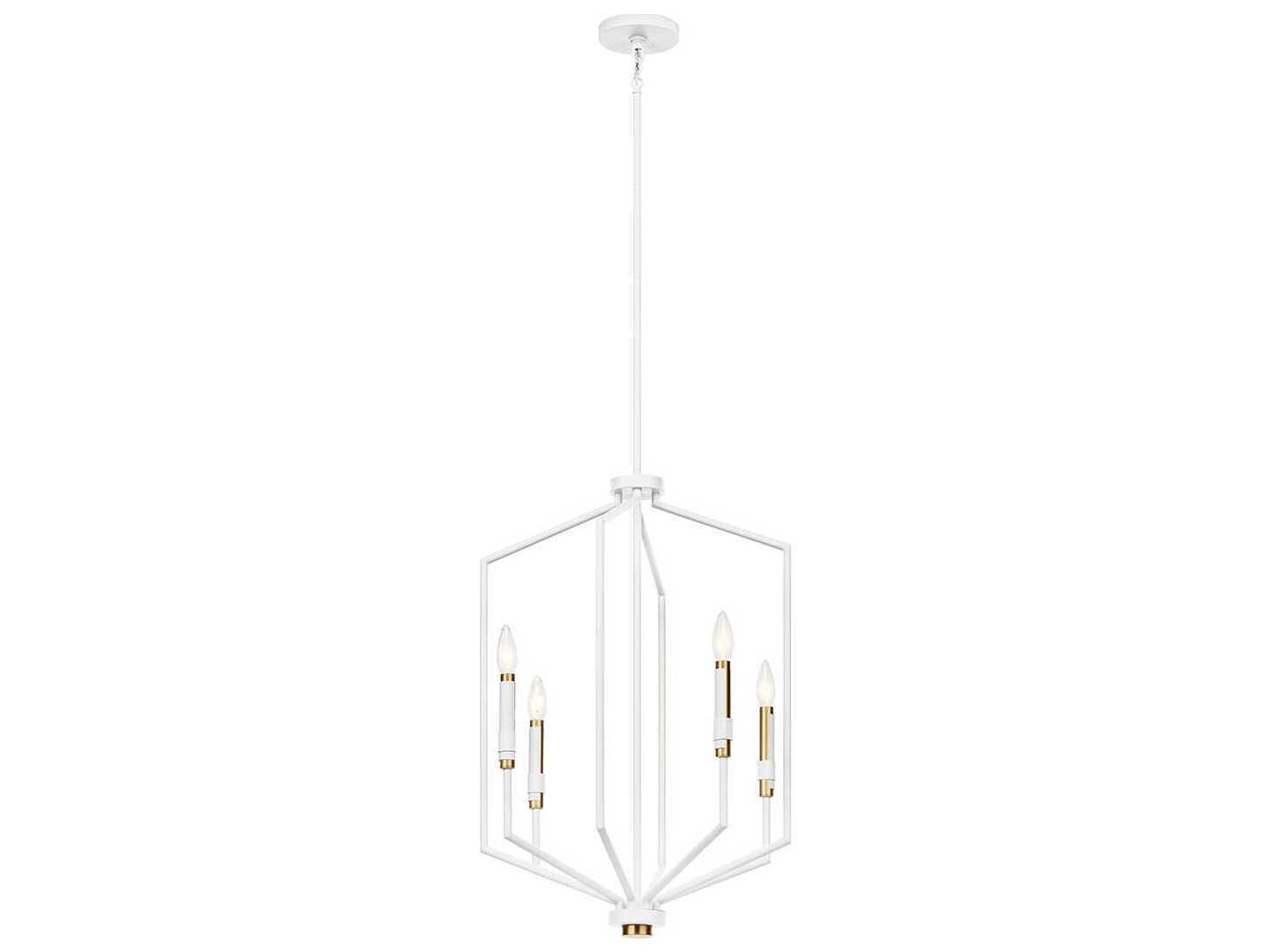 Kichler Armand 4-Light White Brass Candelabra Chandelier