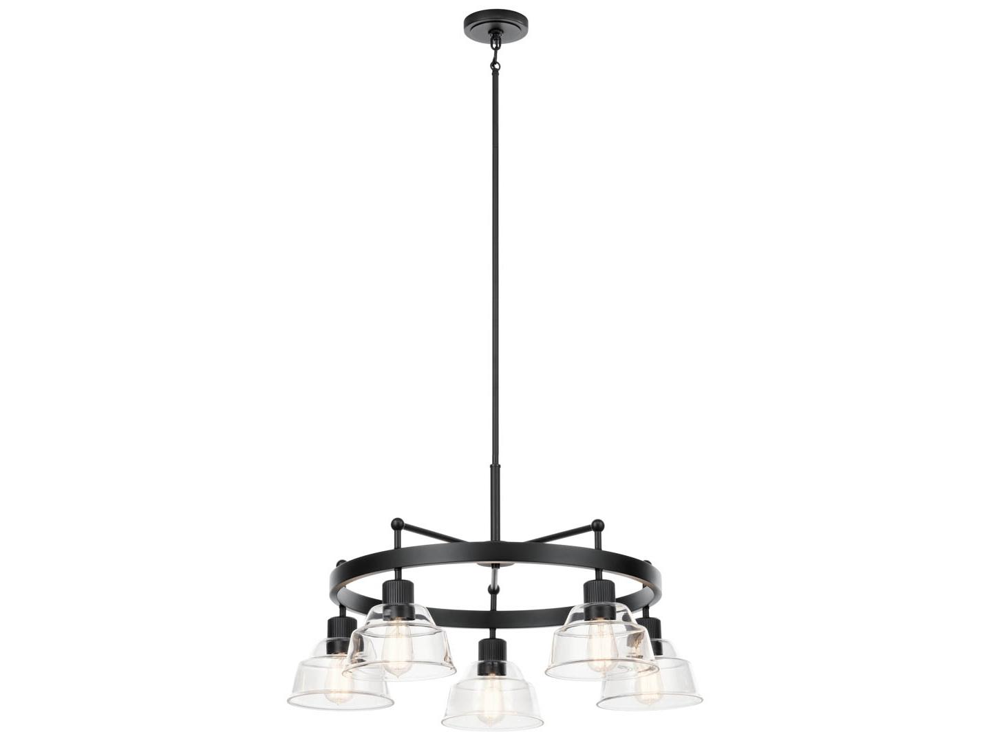 Kichler Eastmont 5-Light Black Glass Dome Chandelier