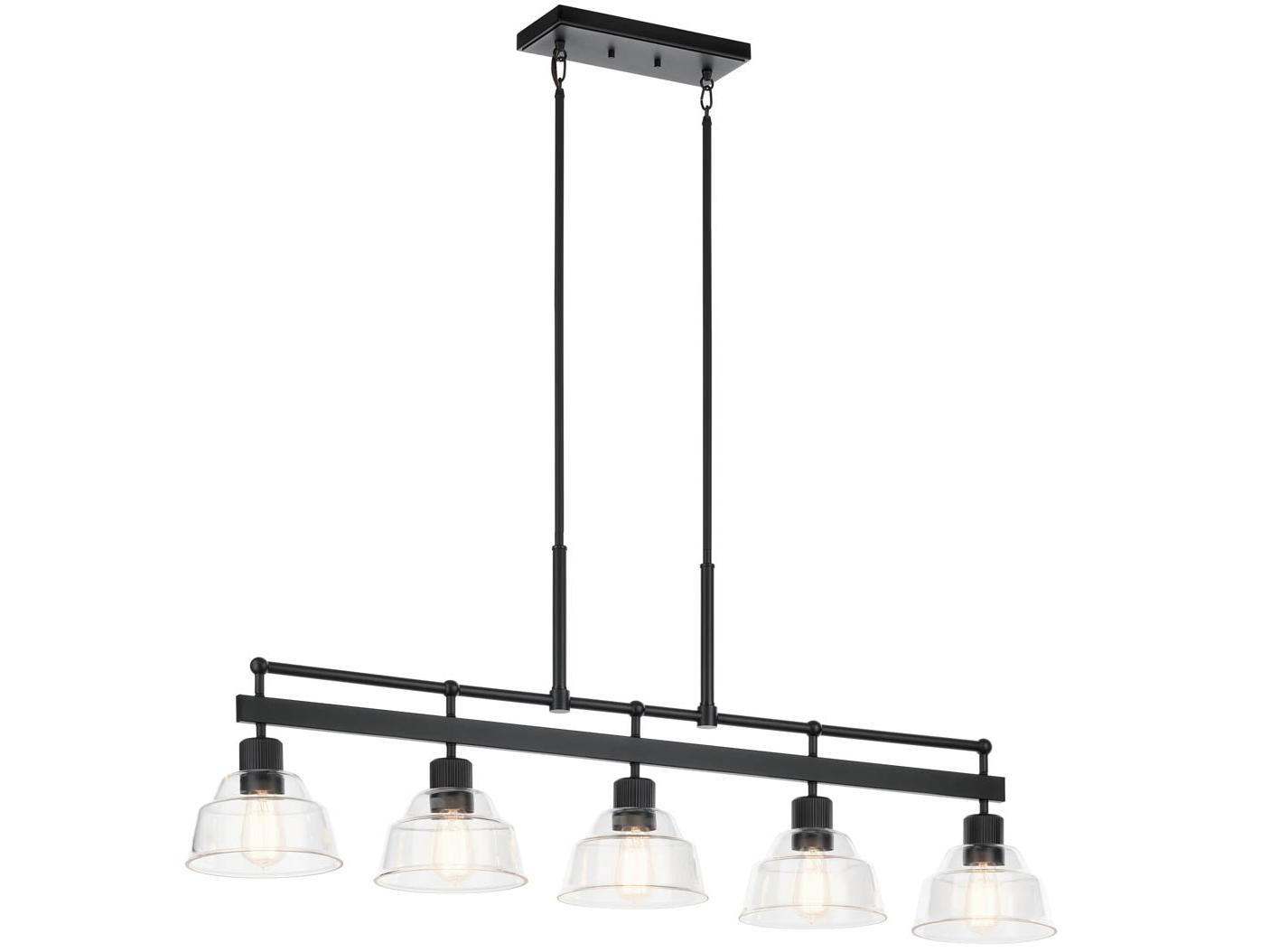 Kichler Eastmont 5-Light Black Glass Dome Island Pendant