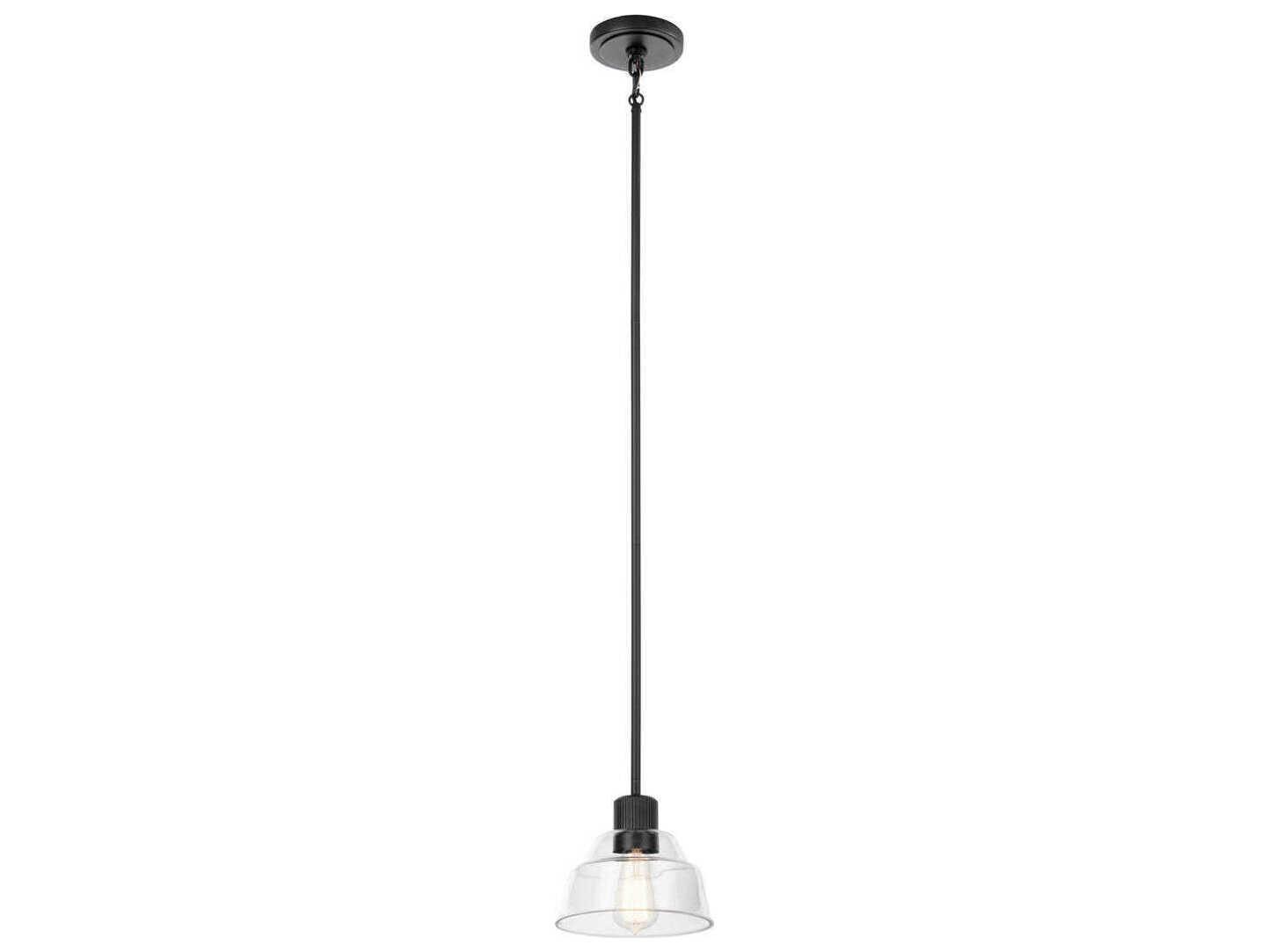 Kichler Eastmont 1-Light Black Glass Dome Mini Pendant