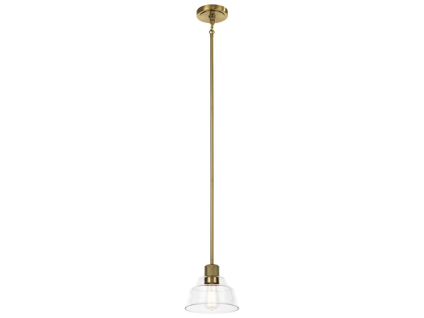 Kichler Eastmont 1-Light Brushed Brass Glass Dome Mini Pendant