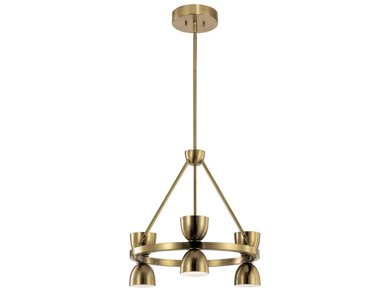 Kichler Baland 6-Light Brushed Natural Brass LED Geometric Round Chandelier