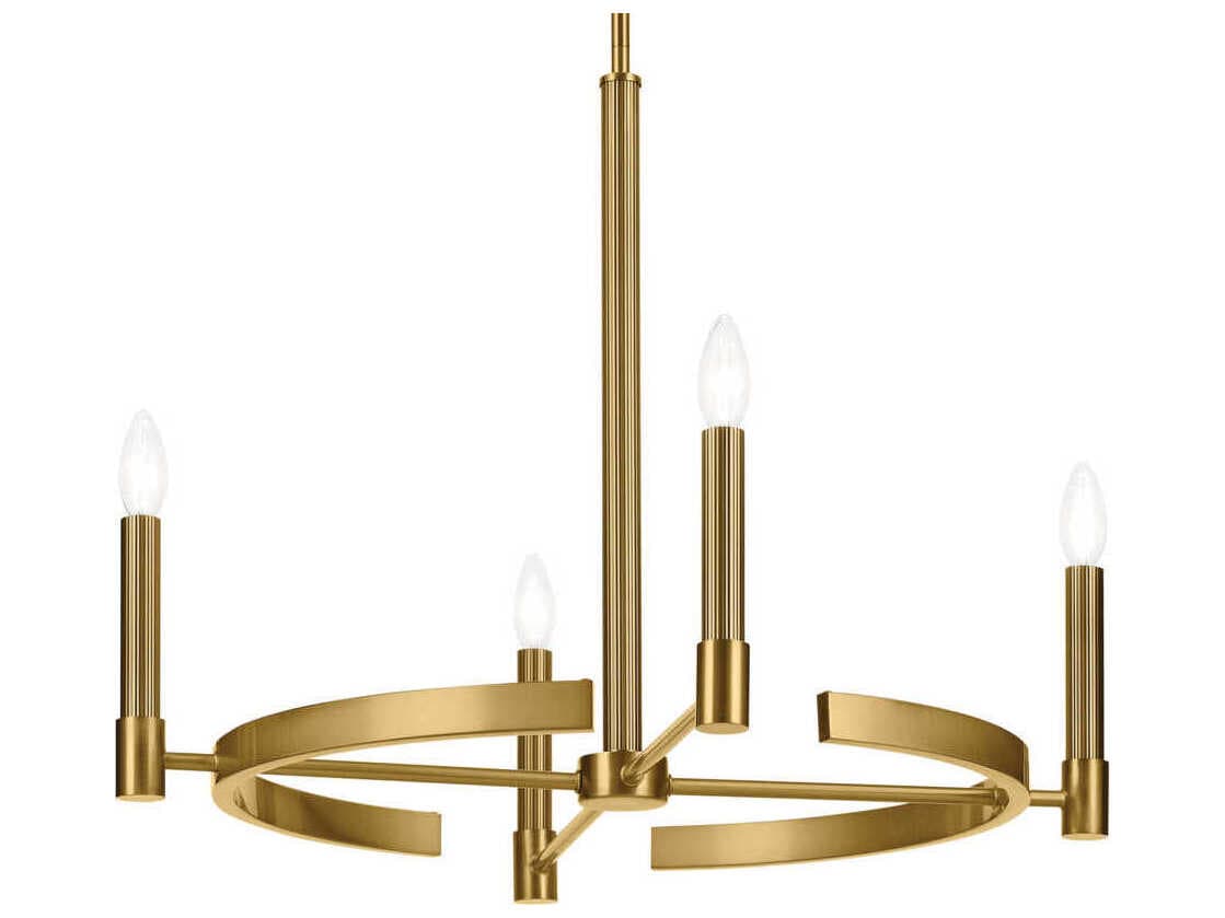 Kichler Tolani 4-Light Brushed Natural Brass Candelabra Chandelier