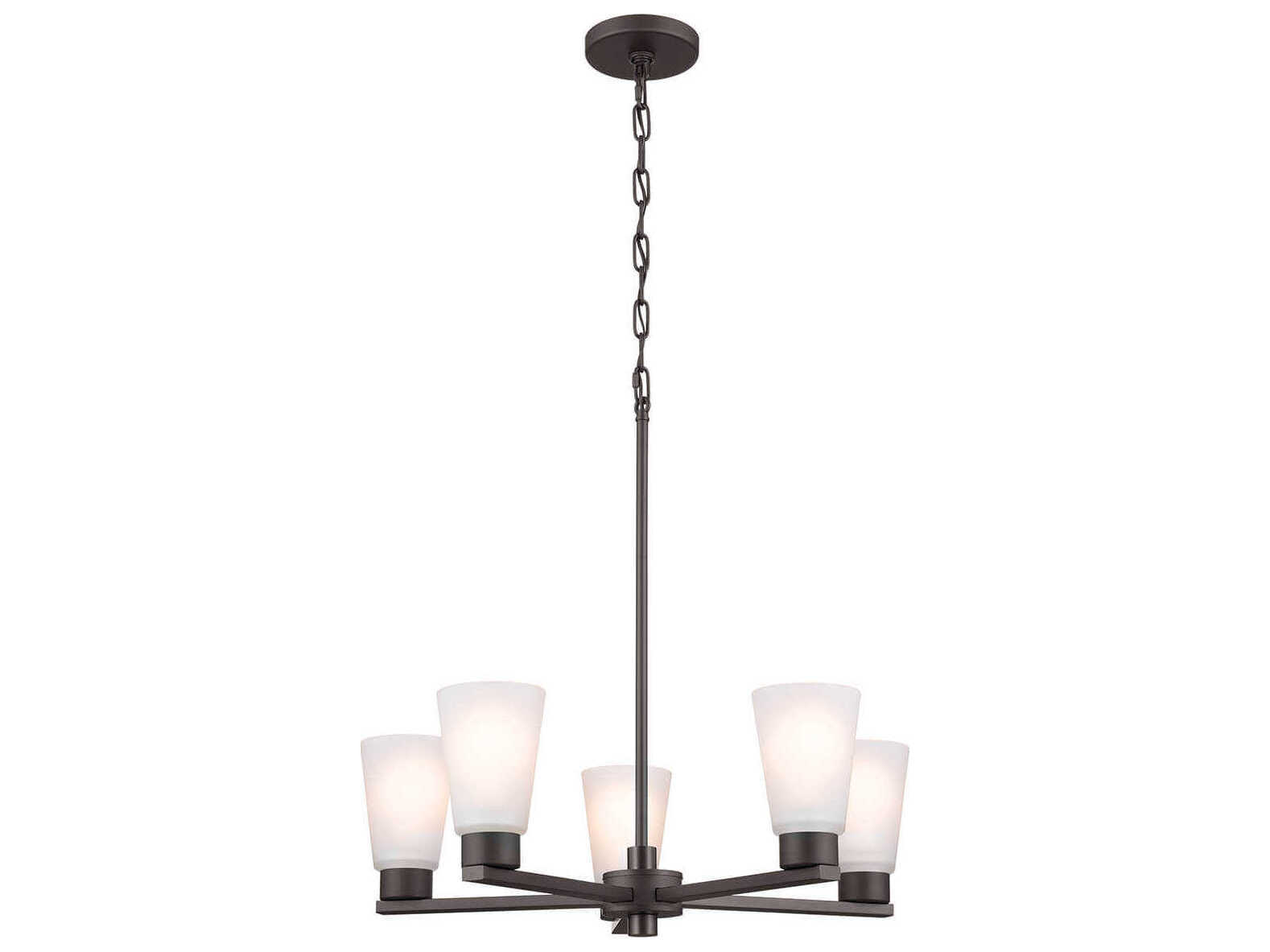Kichler Stamos 5-Light Olde Bronze Glass Empire Chandelier