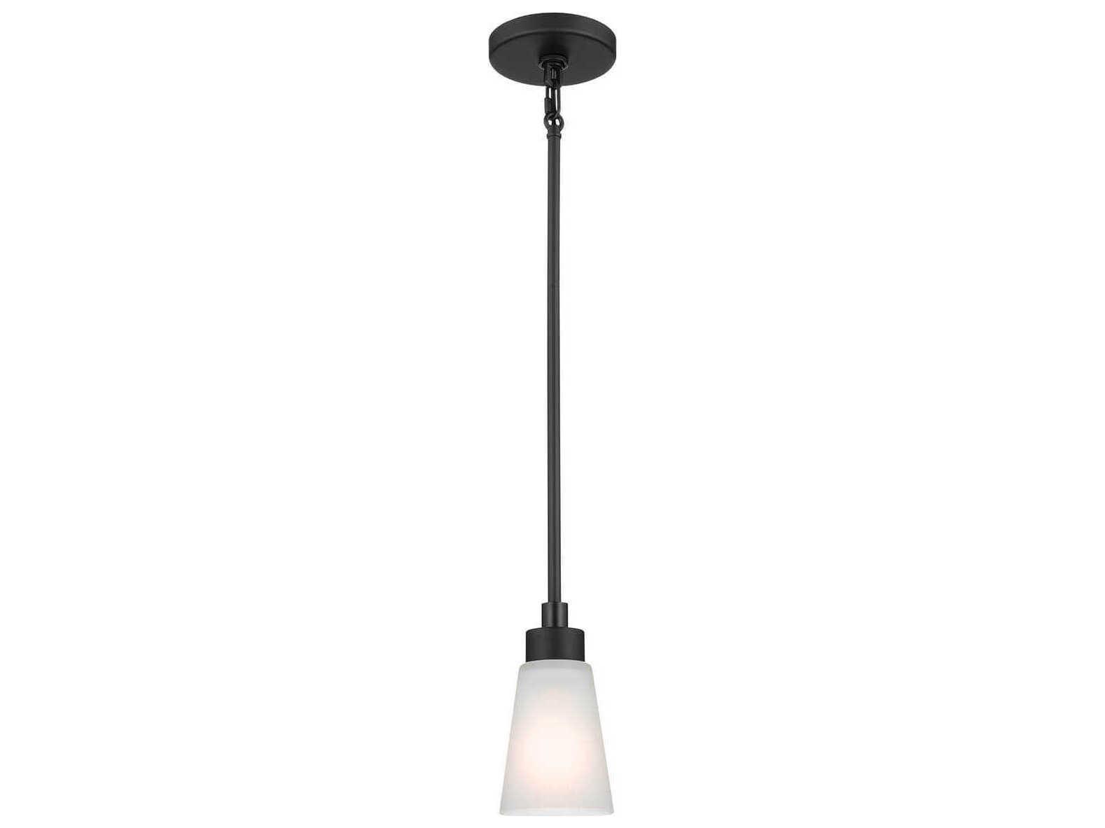 Kichler Erma 1-Light Black Glass Empire Mini Pendant