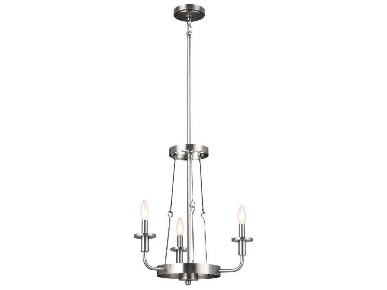Kichler Vetivene 3-Light Classic Pewter Candelabra Chandelier