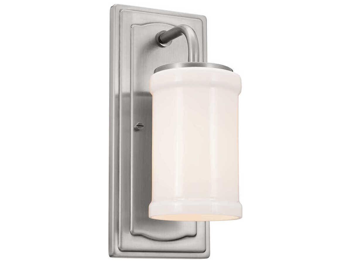Kichler Vetivene 1-Light Classic Pewter Glass Wall Sconce