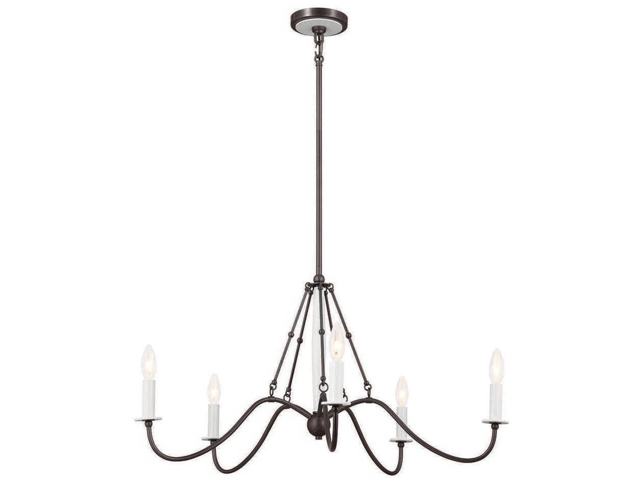 Kichler Freesia 5-Light Anvil Iron Gray Candelabra Chandelier