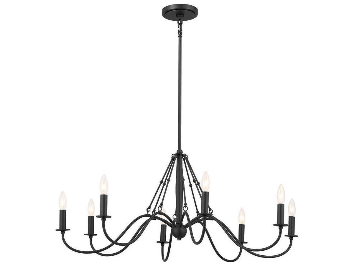 Kichler Freesia 8-Light Textured Black Candelabra Chandelier