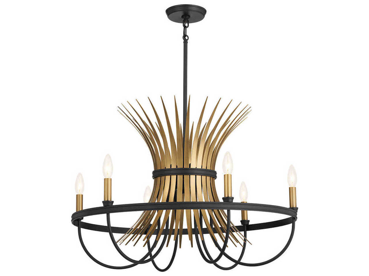 Kichler Baile 6-Light Black Brass Candelabra Chandelier
