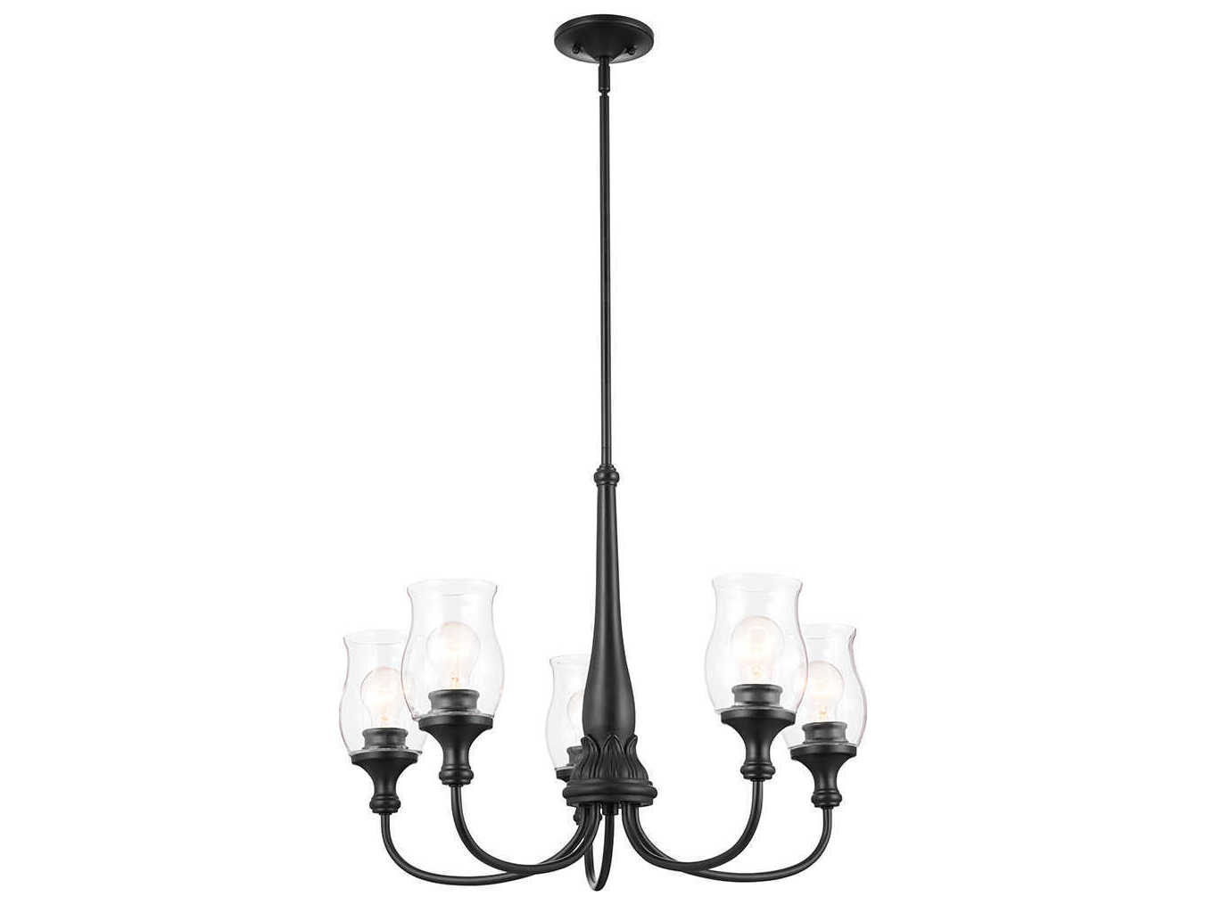 Kichler Melis 5-Light Black Glass Chandelier