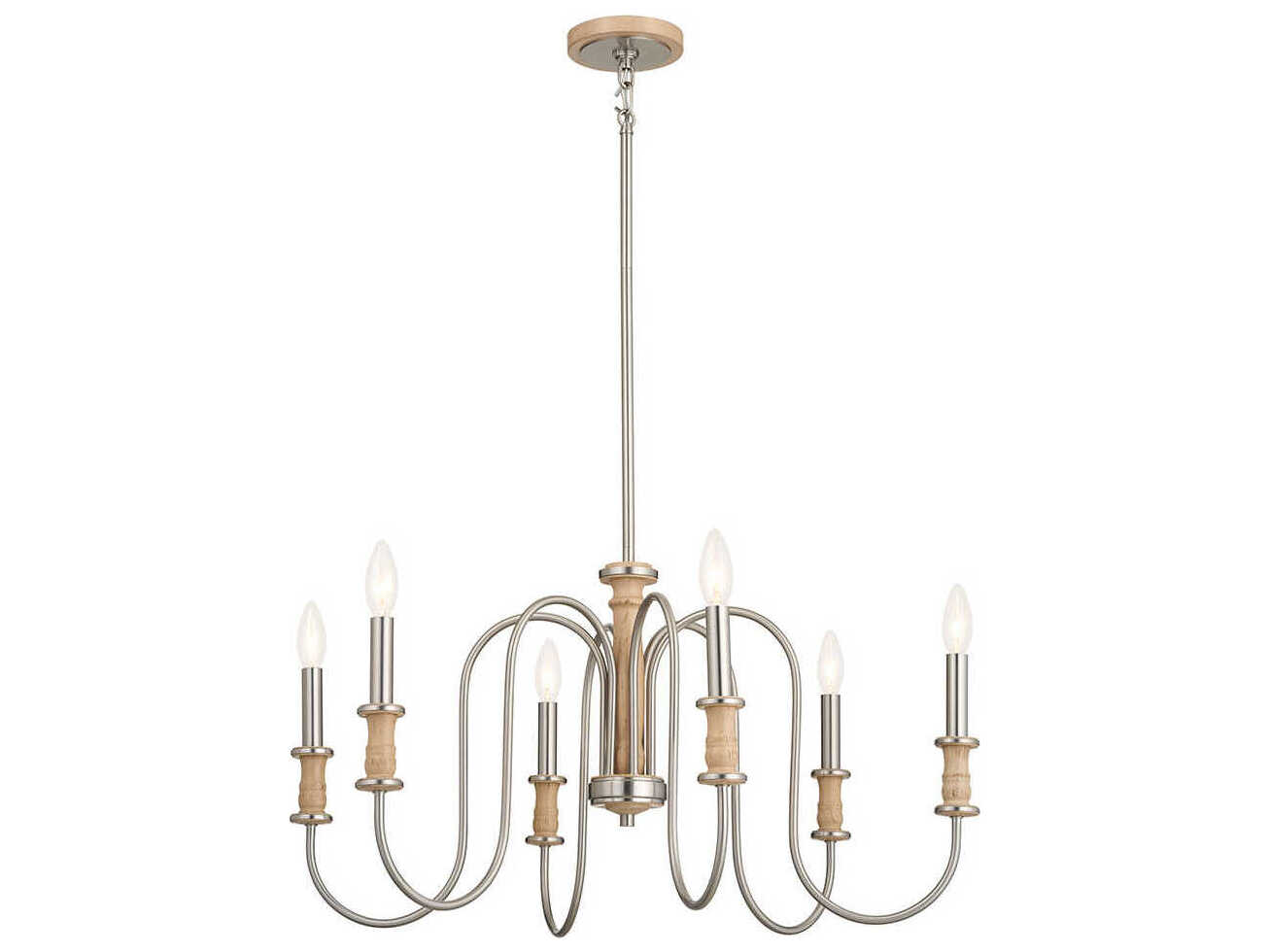 Kichler Karthe 6-Light Brushed Nickel Candelabra Chandelier