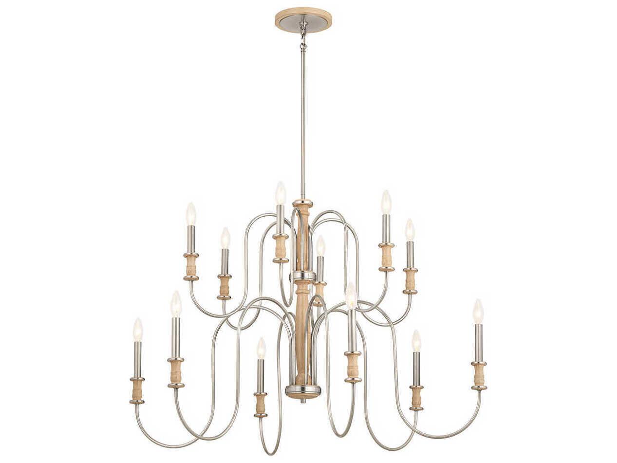 Kichler Karthe 12-Light Brushed Nickel Candelabra Chandelier
