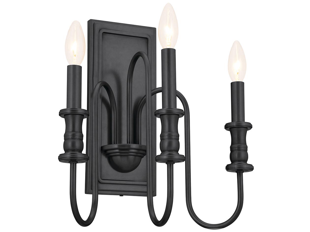 Kichler Karthe 3-Light Black Wall Sconce