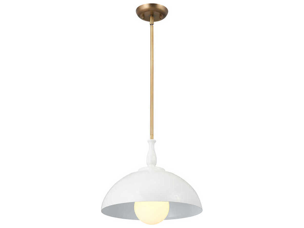 Kichler Fira 1-Light White Brass Dome Pendant