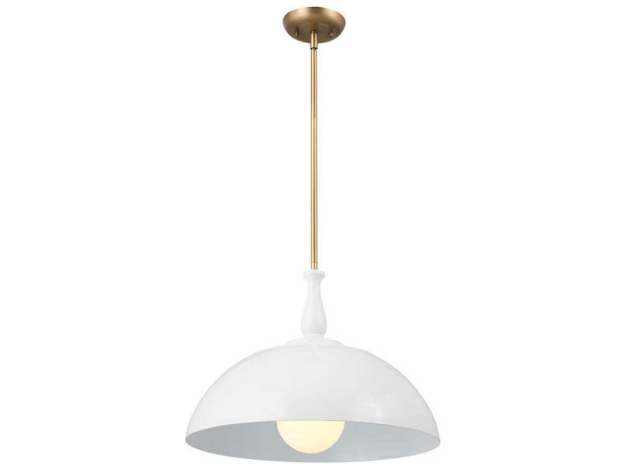 Kichler Fira 1-Light White Brass Dome Pendant
