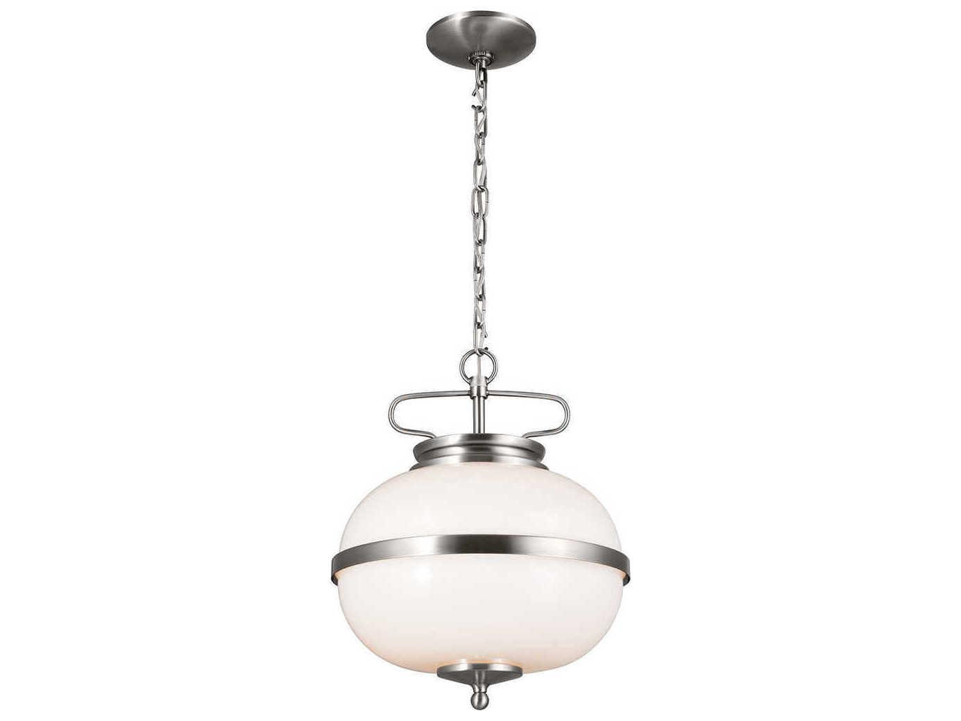 Kichler Opal 2-Light Classic Pewter Glass Globe Pendant