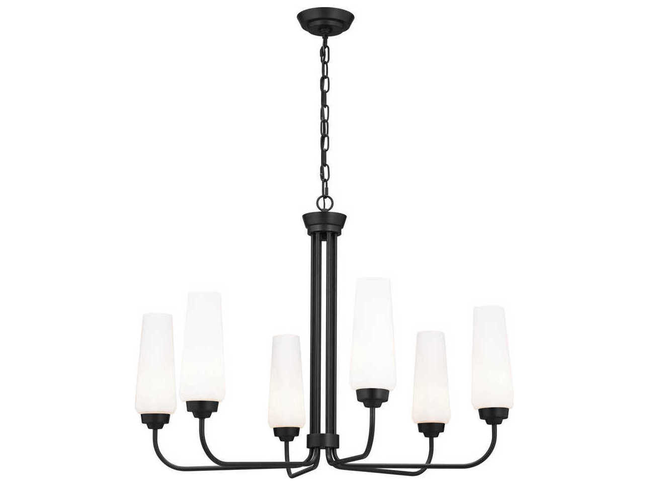 Kichler Truby 6-Light Black Glass Chandelier