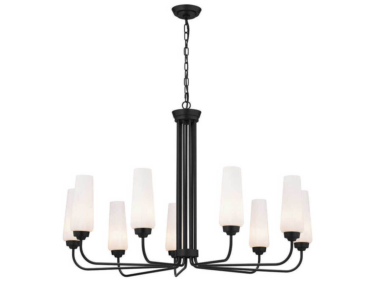 Kichler Truby 9-Light Black Glass Chandelier