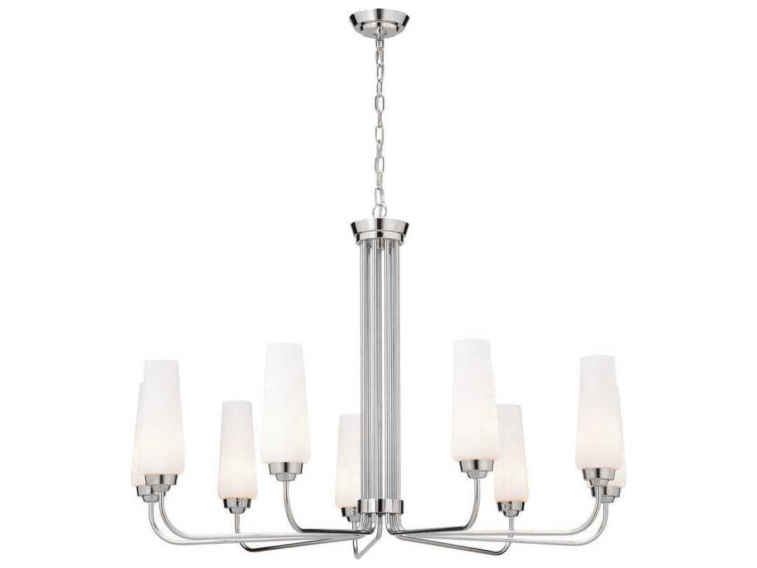 Kichler Truby 9-Light Polished Nickel Glass Chandelier