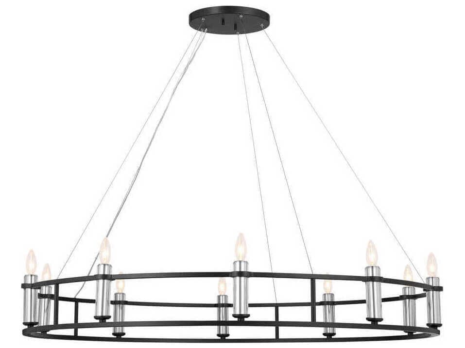 Kichler Rosalind 10-Light Black Crystal Candelabra Round Chandelier