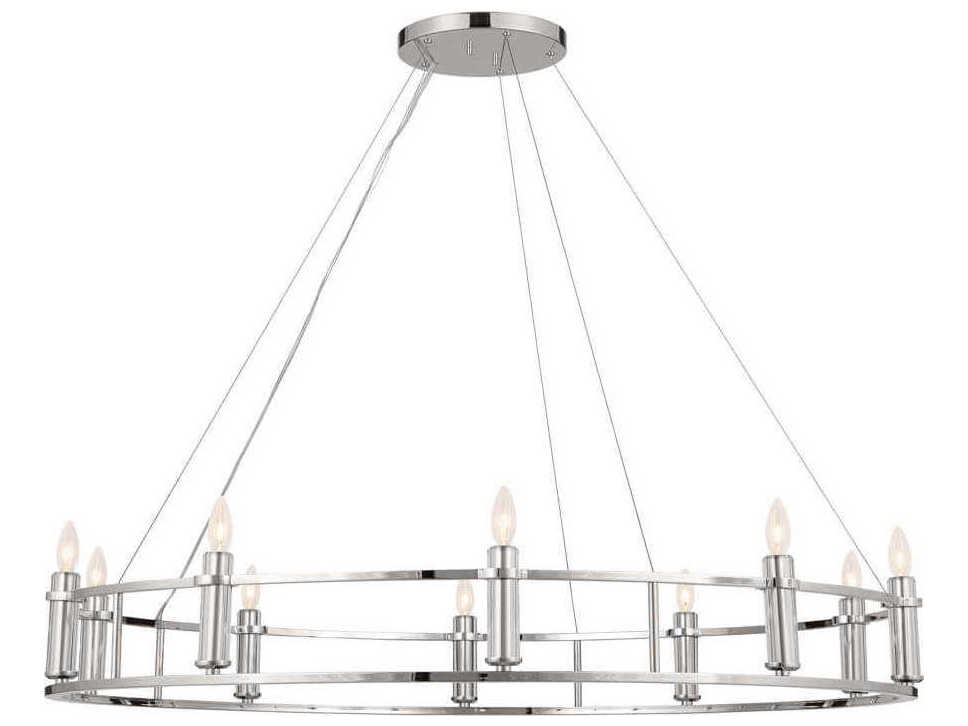 Kichler Rosalind 10-Light Polished Nickel Crystal Candelabra Round Chandelier