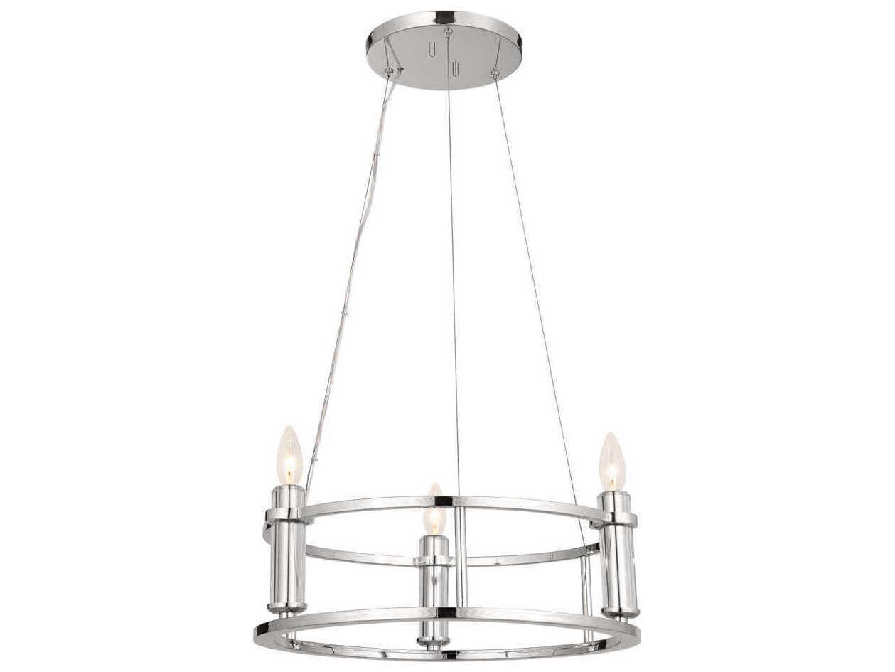 Kichler Rosalind 3-Light Polished Nickel Crystal Round Pendant