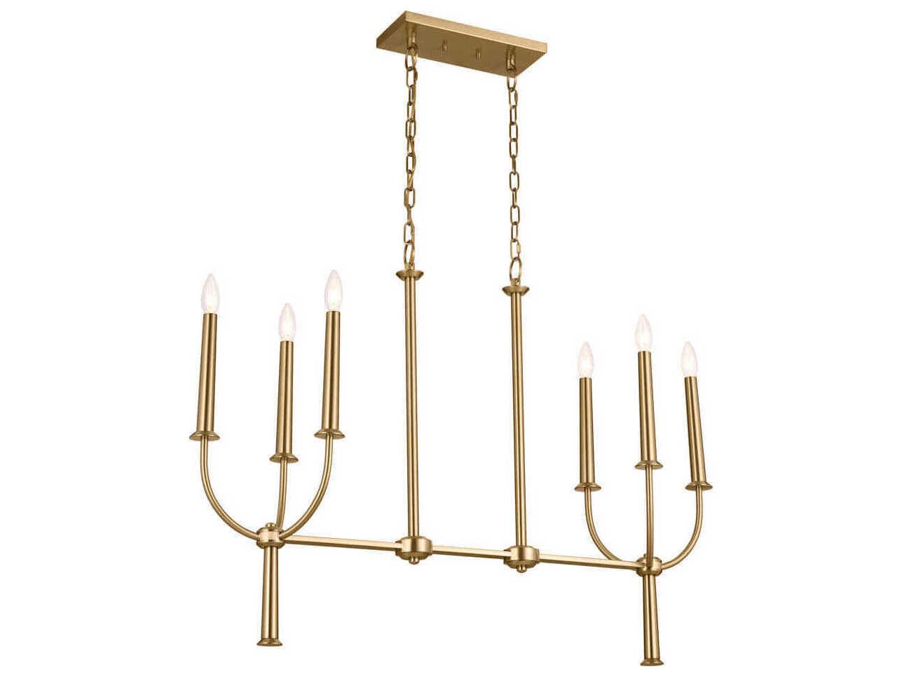 Kichler Florence 6-Light Brushed Natural Brass Island Pendant