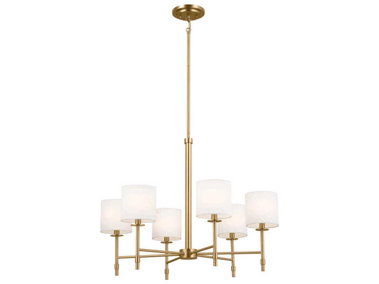 Kichler Ali 6-Light Brushed Natural Brass Drum Chandelier