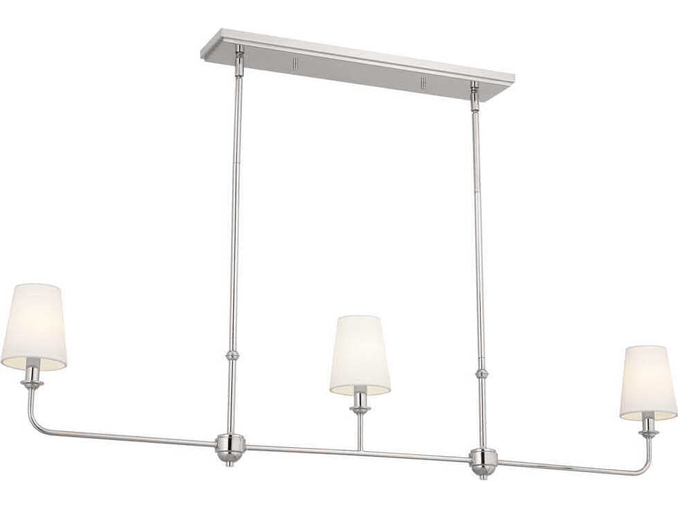 Kichler Pallas 3-Light Polished Nickel Empire Linear Island Pendant