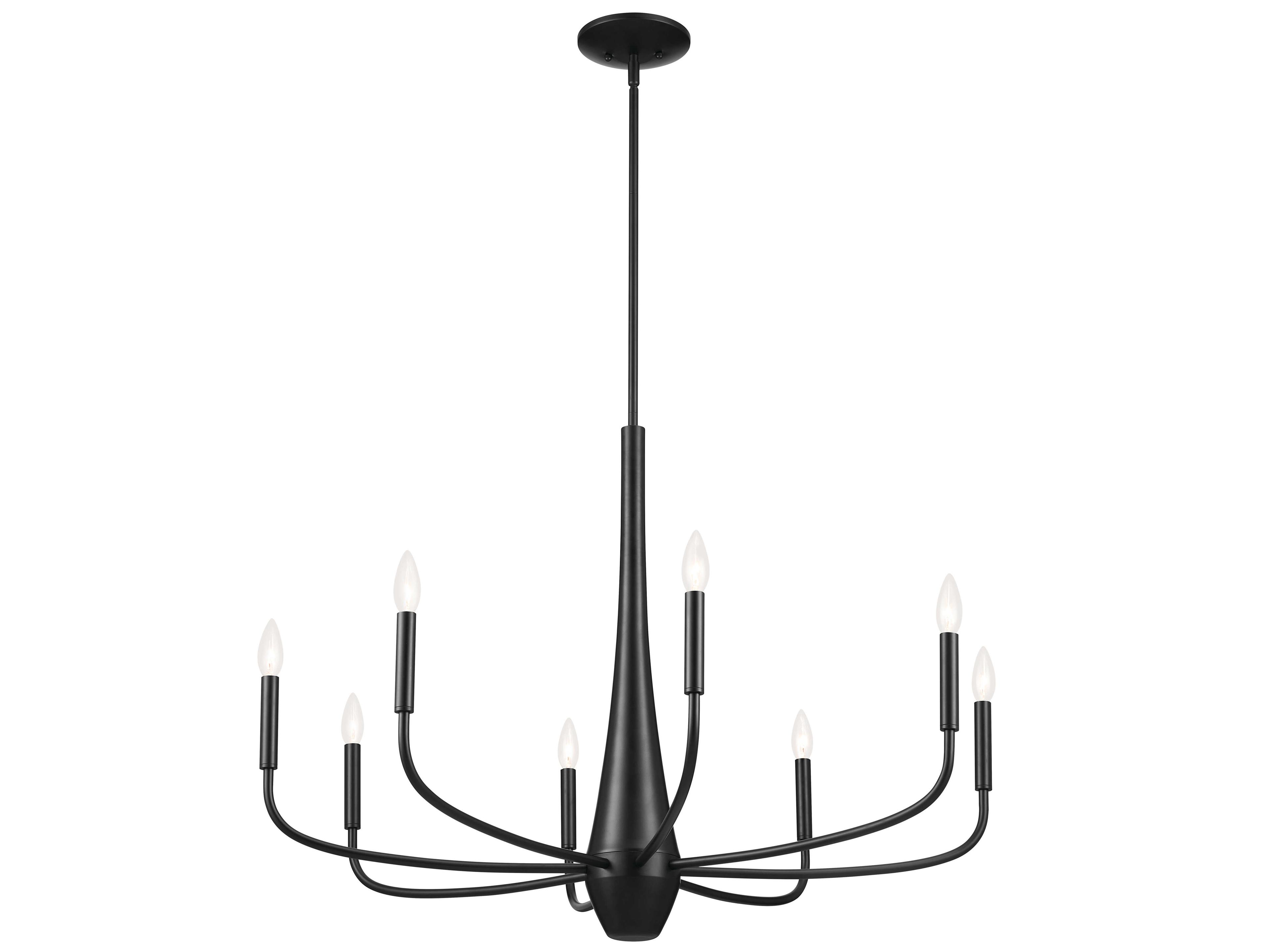 Kichler Deela 8-Light Black Candelabra Chandelier